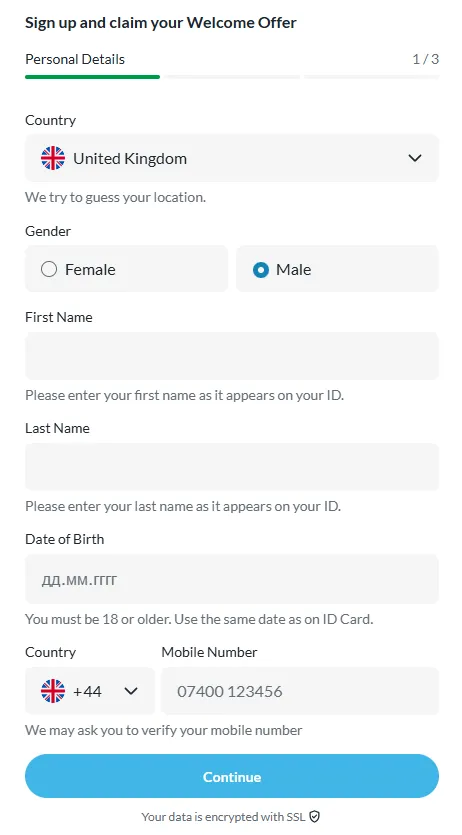 BetVictor Casino Sign Up